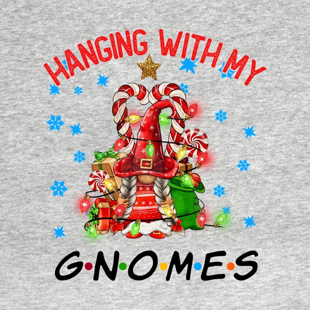 Funny Christmas Gnome Hanging With My Gnomies Family Pajamas by JennyArtist